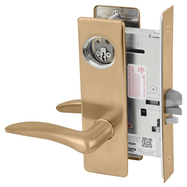 Corbin Russwin Storeroom or Closet Mortise Lock, DS Lever, M Escutcheon, Satin Bronze ML2057 DSM 612 LC LH - main